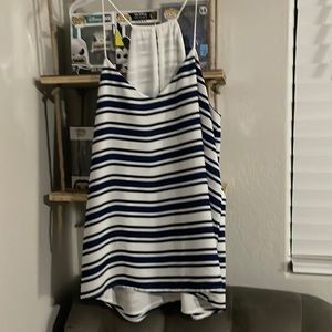 Express navy blue and white stripe top